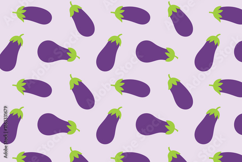 Seamless pattern with vegetables. Seamless vector pattern with eggplants on a purple background.