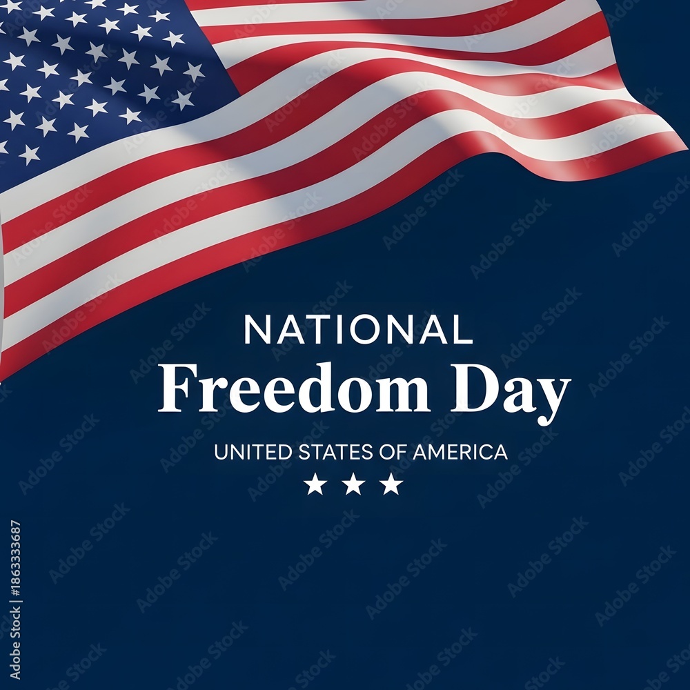 Naklejka premium National freedom day celebration in the united states of america