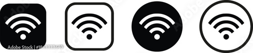 Collection of four different wireless wifi signal icons