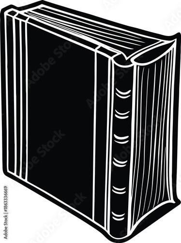Black book with white lines simple