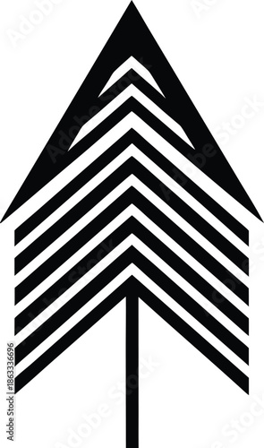 Black and white chevron pattern with arrows