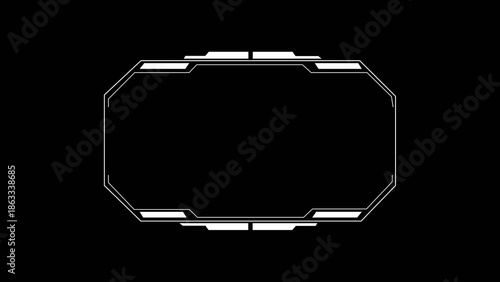 Futuristic interface frame design with a sleek, modern look, suitable for technology or gaming applications