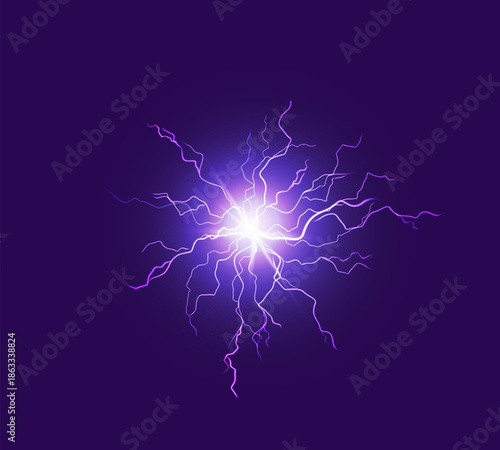 Energetic Burst: A vivid portrayal of pure energy, this image encapsulates a dynamic surge of raw power. Electric visual for science projects. 