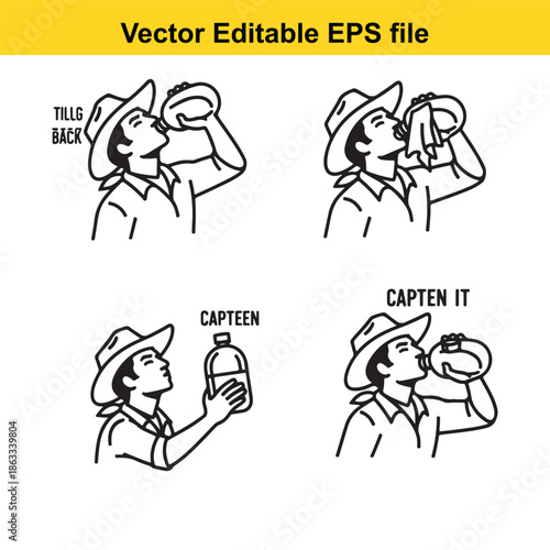 Cowboy drinking from bottle