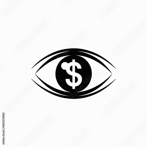 Eye with dollar sign vector for financial vision