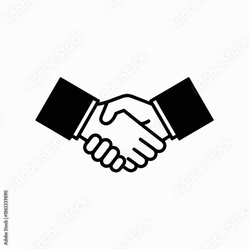 Vector illustration of two hands shaking – Ideal for collaboration, mutual respect, or deal-making graphics.