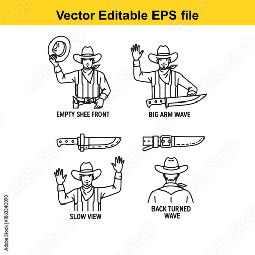 Cowboy gestures illustrated