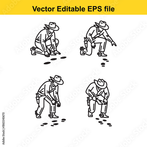 Cowboy engaging in various activities