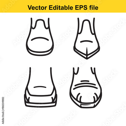 Four vector editable eps shoe soles