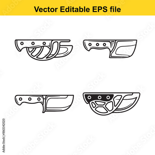 Set of four knife handles