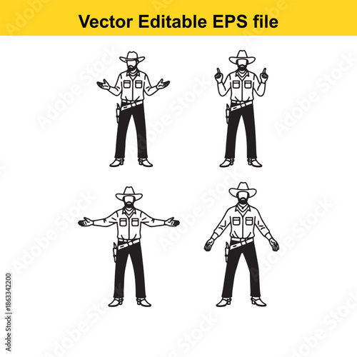 Four police officers in various poses