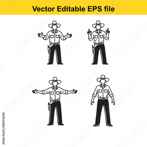 Four police officers in different poses