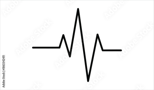 Heartbeat line pulse waveform vector illustration, medical ECG graphic, clean flat design