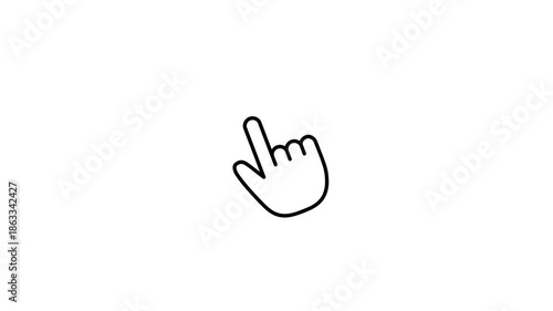 Animated hand mouse cursor on transparent background with alpha channel. 4K seamless hand touch click animation. Computer mouse click gesture. Hand Pointer. 