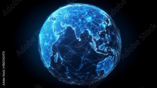 Abstract digital globe network connections display for technology concepts