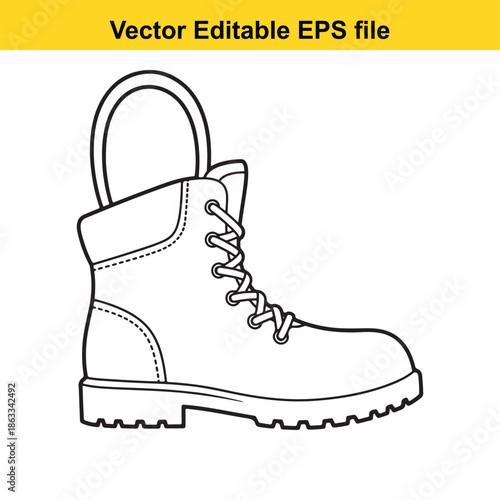 Single hiking boot outline
