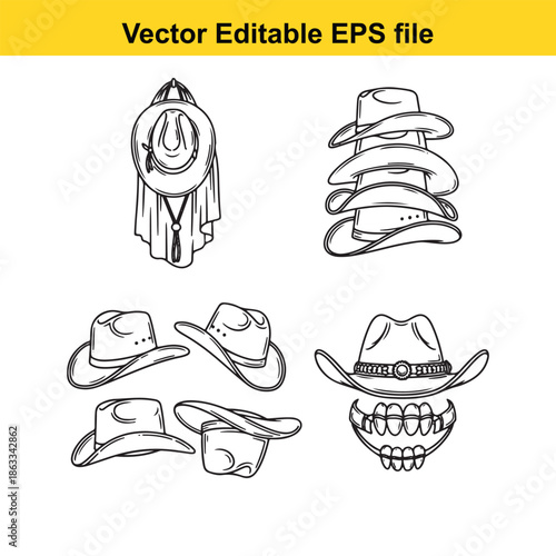 Collection of cowboy hats