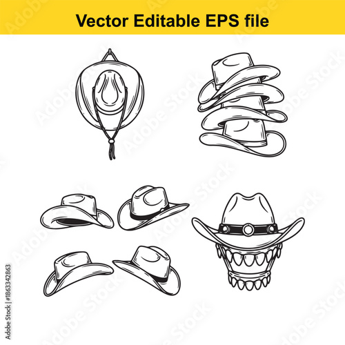 Collection of cowboy hats