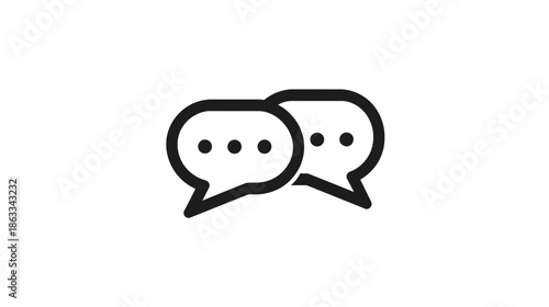 Double chat bubble icon black 