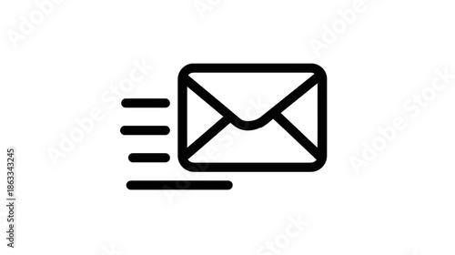 Draft mail icon black line style