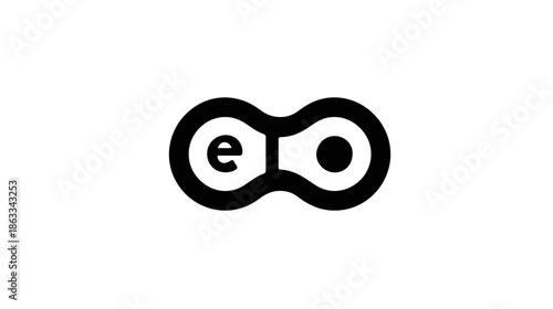 Ello logo icon black line style