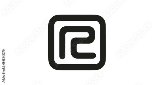 Photos Foursquare logo icon black line