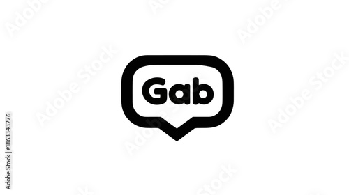 Gab social logo icon black line
