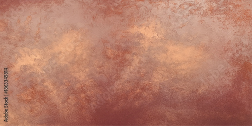 Aged vintage wallpaper design featuring a rusty metal texture background with grunge orange and brown paint on a worn antique surface