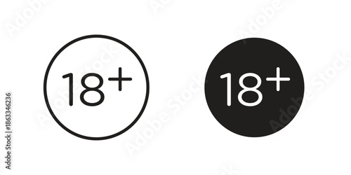 18 Plus icons concept. Vector Line Icon Design. Simple flat style