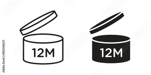 12M icons concept. Vector Line Icon Design. Simple flat style