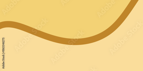 Soft rising wave vector background illustration. A brown line that gently rises across the yellow field, symbolizing growth.