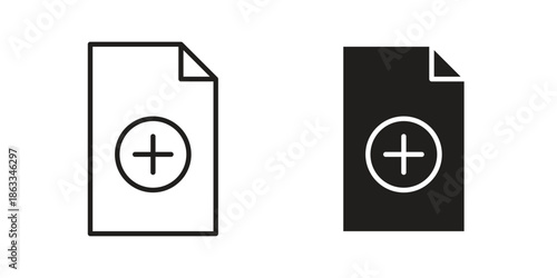 Add document icons concept. Vector Line Icon Design. Simple flat style