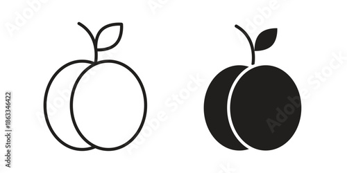Apricot icons concept. Vector Line Icon Design. Simple flat style