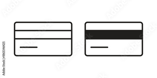 ATM card icons concept. Vector Line Icon Design. Simple flat style