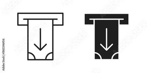 atm cash icons concept. Vector Line Icon Design. Simple flat style