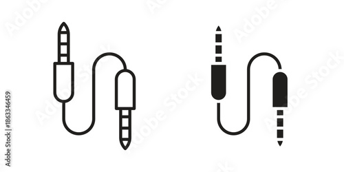 Audio Cable icons concept. Vector Line Icon Design. Simple flat style