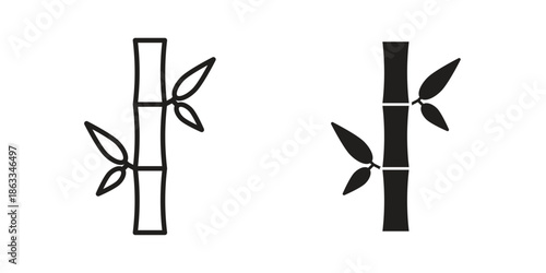 Bamboo icons concept. Vector Line Icon Design. Simple flat style