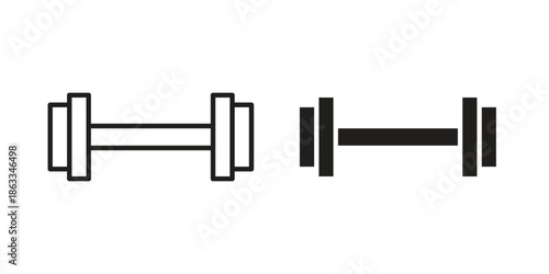 Barbell icons concept. Vector Line Icon Design. Simple flat style