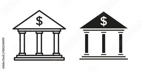 Bank icons concept. Vector Line Icon Design. Simple flat style