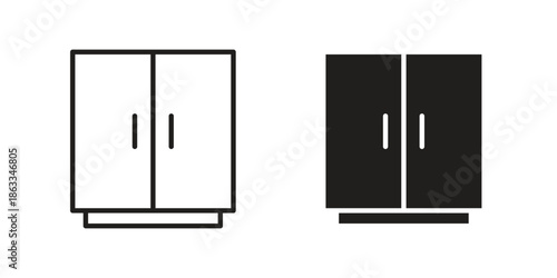 Cabinet icons concept. Vector Line Icon Design. Simple flat style