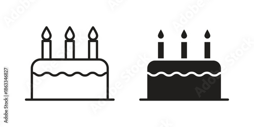 Cake icons concept. Vector Line Icon Design. Simple flat style