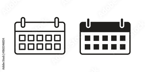 Calendar icons concept. Vector Line Icon Design. Simple flat style