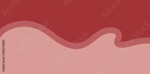 Deep red sky wave illustration vector background. A thick horizontal wave separating the canvas into two tones. Intended Use: YouTube thumbnails and professional blog headers.