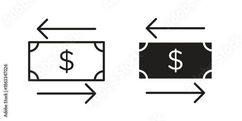 Cash flow icons concept. Vector Line Icon Design. Simple flat style
