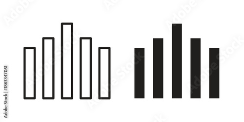 Chart histogram icons concept. Vector Line Icon Design. Simple flat style