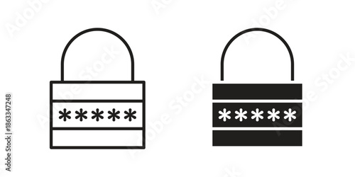 Code lock icons concept. Vector Line Icon Design. Simple flat style