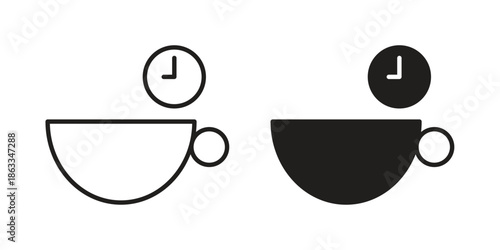Coffee time icons concept. Vector Line Icon Design. Simple flat style
