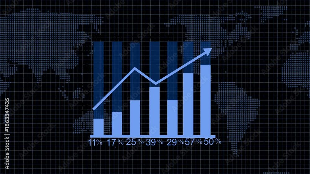 Graph Overaly Global Data Trends with Weekly Graph Overlay 2026 Animation Stock Video ...