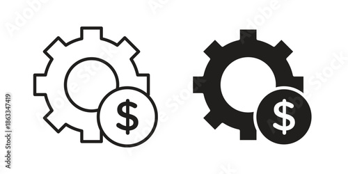 Costs optimization icons concept. Vector Line Icon Design. Simple flat style
