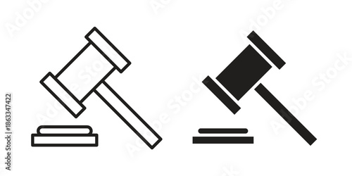 Court decision icons concept. Vector Line Icon Design. Simple flat style